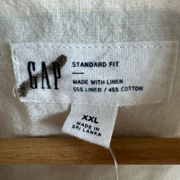 Gap Factory Linen-Blend Shirt in Standard Fit New Off White XXL New - Picture 4 of 10